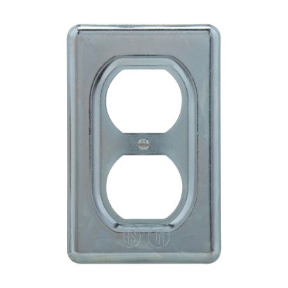 Eaton Corp Crouse-Hinds series DS23 SA duplex receptacle cover, Sheet aluminum, Surface mount, Single-gang, For duplex convenience receptacles