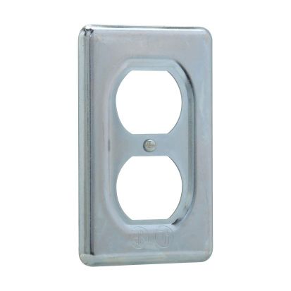 EATON Crouse-Hinds series DS23 duplex receptacle cover, Sheet steel, Surface mount, Single-gang, For duplex convenience receptacles