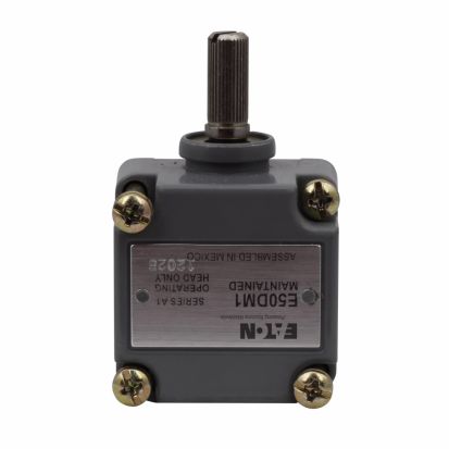 EATON Cutler-Hammer Series E50DM1 Limit Switch Operating Head, Side 2-Position Rotary Lever/Maintained, For Use With E50 Series Heavy Duty Plug-In Limit Switch, NEMA 1/3/3S/4/4X/6/6P/13 NEMA Rating
