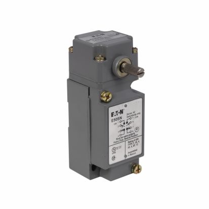 EATON E50NN1 Heavy Duty Special Purpose Limit Switch, 240 VAC, 250 VDC, 1/10 A, Side Rotary Actuator, 2NO-2NC Contact