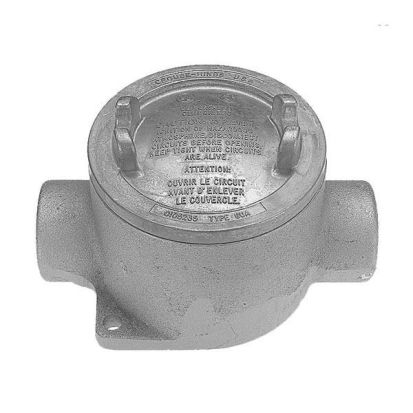 EATON Crouse-Hinds series Condulet® EABC16 Type C Dust-Ignitionproof Explosionproof Raintight Round Shape Conduit Outlet Box With Cover, 3/4 in, 3 in Cover Opening, 20.5 cu-in, Electro-Galvanized