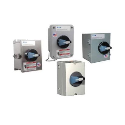 EATON Cutler-Hammer Series ER53025UD R Series Dust-Tight Enclosed Non-Fusible Rainproof Rotary Disconnect Switch, 600 VAC, 25 A, 20 hp, 3 Poles