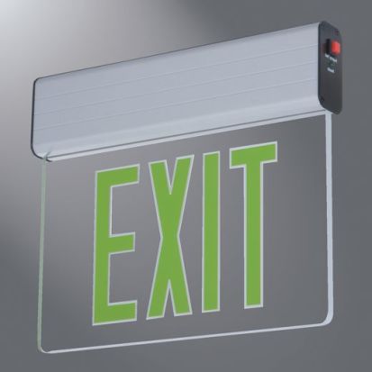 Cooper Lighting Sure-Lites® EUS70G Universal Face Emergency Exit Sign Lamp, LED Lamp, 120 to 277 VAC, EXIT Legend