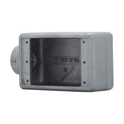 EATON Crouse-Hinds series Condulet® FD2 FD1-Outlet Deep Device Box, 3/4 Inch NPT Trade, 1 Gangs, Feraloy® Iron Alloy, Electro-Galvanized/Aluminum Acrylic Painted