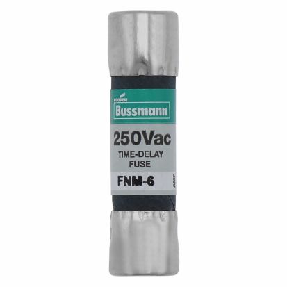 EATON Bussmann Series Fusetron® FNM-5 Time Delay Supplemental Midget Fuse, 5 A, 250 VAC, 0.2 kA Interrupt, Class CC, Cylindrical Body