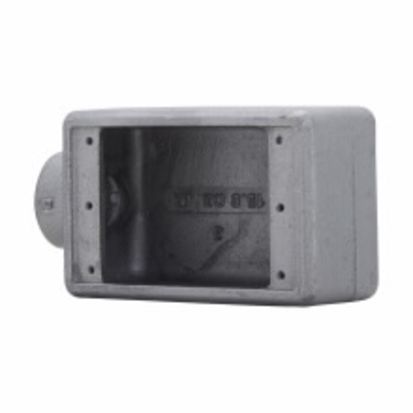 EATON Crouse-Hinds series Condulet® FS2 FS1-Outlet Shallow Device Box With Mounting Lug and Ground Screw, 3/4 Inch NPT Trade, 1 Gangs, Feraloy® Iron Alloy, Electro-Galvanized