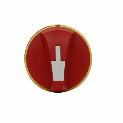 EATON Bussmann Series H4X-01R Front/Right Side Operated Short Padlockable External Selector Handle, 2.79 in L x 3.07 in W x 1.42 in H, Red/Yellow