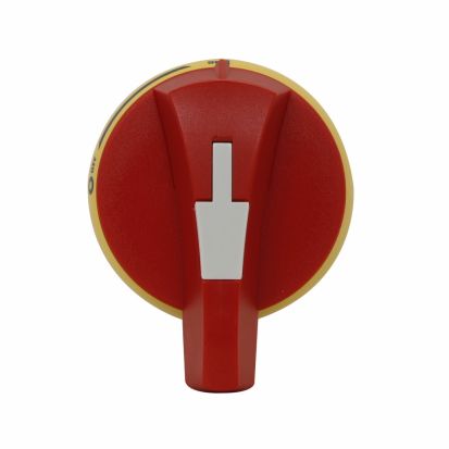 EATON Bussmann Series H4X-02R Front/Right Side Operated Long Padlockable External Selector Handle, 3.46 in L x 3.07 in W x 1.45 in H, Red/Yellow