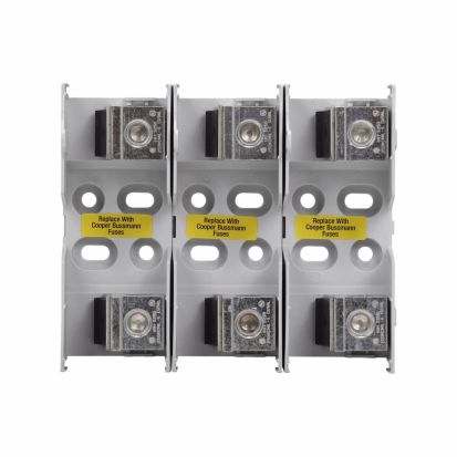 EATON Bussmann Series JM60200-3CR JM600 Fuse Block, 600 VAC, 110 to 200 A, J Class, 6 AWG to 250 kcmil, 2 to 6 AWG Wire, 3 Poles