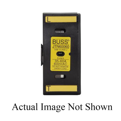 Eaton Bussmann Series JTN60060 JT Series Finger Safe Touch-Safe Fuse Holder With Neon Lamp Indicator, 600 VAC, 60 A, Class: J, 14 to 4 AWG Wire, 1 Poles