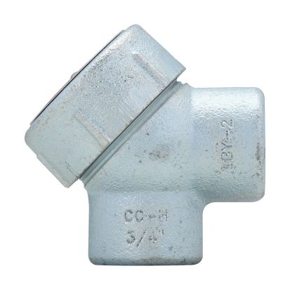 EATON Crouse-Hinds series LBY25 Condulet service entrance elbow, Rigid/IMC, Feraloy iron alloy, 90 Degree, 3/4 Inch