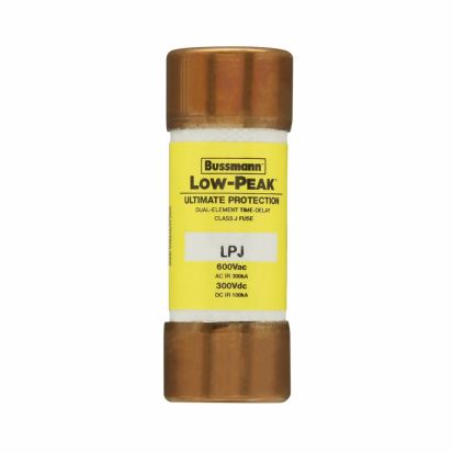 Eaton Corp Bussmann Series Low-Peak™ LPJ-15SP Current Limiting Time Delay Fuse, 15 A, 600 VAC/300 VDC, 300/100 kA, Class J, Cylindrical Body