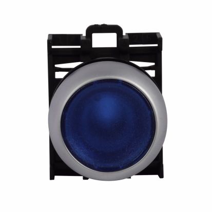 EATON Cutler-Hammer Series M22-DL-B Modular Illuminated Pushbutton Operator, 22.5 mm, 1NO-1NC Contact, Flush Button Operator, Momentary Contact, Blue