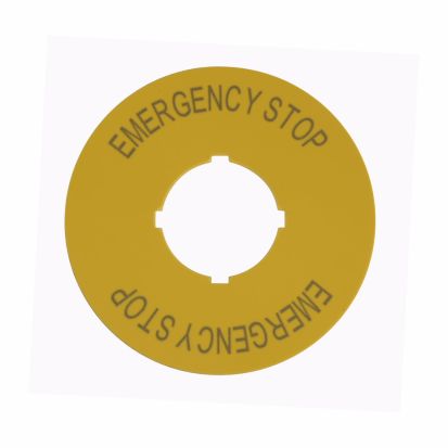 EATON Cutler-Hammer Series M22-XBK5 M22 Complete Legend Plate, 2.36 in W, Round Plate, Plastic, Yellow Field