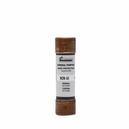 EATON Bussmann Series NON-60 Non-Current Limiting One Time Fuse, 60 A, 250 VAC, 125 VDC, 50 kA Interrupt, Class: H/K5, Cylindrical Body