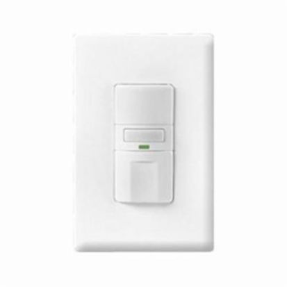 EATON OS310U-W 1-Pole 3-Way Occupancy Sensor Switch, 120 VAC, Passive Infrared Sensor, 1000 sq-ft Coverage, 180 deg Viewing, Flush Mount