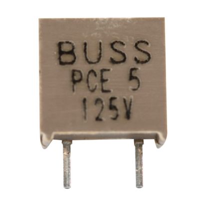 EATON Bussmann Series PC-Tron PCE-5-R Subminiature Fast Acting Fuse, 5 A, 125 VAC, 400 VDC, 10/300 to 1 kA Interrupt