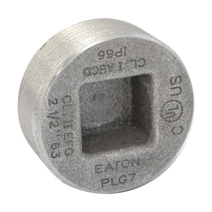 EATON Crouse-Hinds series PLG1 Conduit Plug, Rigid/IMC, Steel, 1/2 Inch, Recessed Head