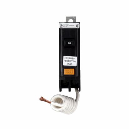 Eaton Corp Cutler-Hammer Series QuickLag® QBGFEP1020 Type QBGFEP Ground Fault Circuit Breaker, 120 VAC, 20 A, 10 kA Interrupt, 1 Pole, Non-Interchangeable Thermal Magnetic Trip