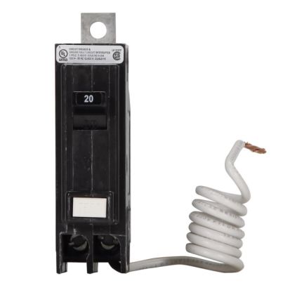 Eaton Corp Cutler-Hammer Series QuickLag® QBGFT1020 Type QBGF Circuit Breaker, 120/240 VAC, 20 A, 10 kA Interrupt, 1 Poles, Non-Interchangeable Trip