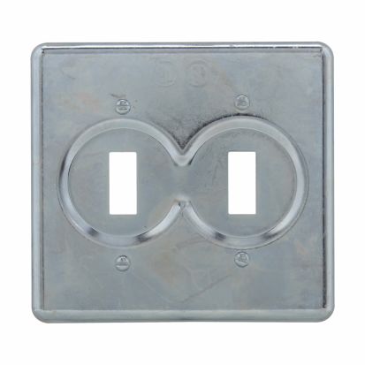 Eaton Crouse-Hinds series S322 series snap switch Cover, Sheet Steel, Surface mount, Two-gang, For flush general use snap switches with square handles