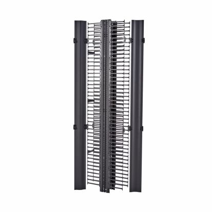 EATON B-Line RCM+™ SB86086D084FB Double Sided Cable Manager, Rack Mount, Aluminum, Black