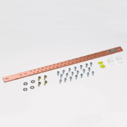 EATON B-Line Series SBHB119K Horizontal Rack Ground Bar Kit, 19-3/8 in L x 3/16 in W, For Use With 2/4-Post Racks, Copper