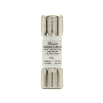 EATON Bussmann Series SC-15 SC Series Current Limiting Time Delay Fuse, 15 A, 600 VAC/170 VDC, 100/10 kA Interrupt, Class: G, Cylindrical Body