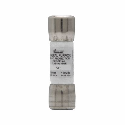 EATON Bussmann Series SC-20 SC Series Current Limiting Time Delay Fuse, 20 A, 600 VAC/170 VDC, 100/10 kA Interrupt, Class: G, Cylindrical Body