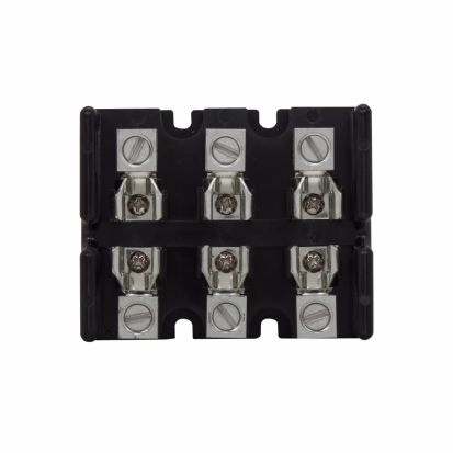 EATON Bussmann Series T30060-3CR Open Style Fuse Block, 300 VAC/VDC, 31 to 60 A, T Class, 14 to 2 AWG Wire, 3 Poles