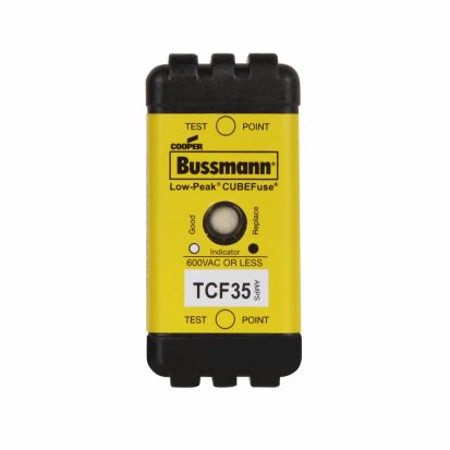 Eaton Bussmann Series Low-Peak™ CUBEFuse™ TCF35 Current Limiting Inrush Current Withstand Time Delay Fuse, 35 A, 600 VAC, 300 VDC, 300/100 kA Interrupt, Class: CF, Square Body