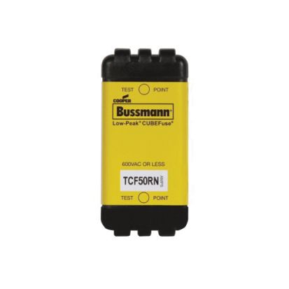 EATON Bussmann Series Edison CUBEFuse™ TCF50RN Inrush Current Withstand Time Delay Fuse, 50 A, 600 VAC/300 VDC, 300 kA at 600 VAC/100 kA at 300 VDC, 200 kA Interrupt, Class: CF, Cartridge Body