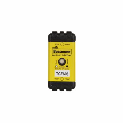 EATON Bussmann Series Low-Peak™ CUBEFuse™ TCF60 Current Limiting Inrush Current Withstand Time Delay Fuse, 60 A, 600 VAC, 300 VDC, 300/100 kA Interrupt, Class: CF, Square Body