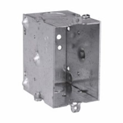 EATON Crouse-Hinds series TP214 Gangable Switch Box With Leveling Bump, Steel, 12.5 Cubic Inch, 1 Gang, 2 Knockouts