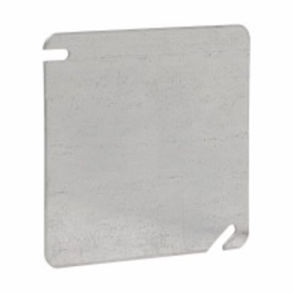 EATON Crouse-Hinds series Thepitt® TP472 Blank Flat Square Box Cover, 4 Inch L x 4 Inch W, Glass