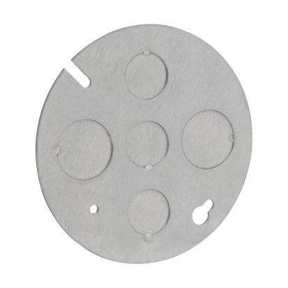 Eaton Corp Crouse-Hinds series TP648 Concrete Box Plate, 4 Inch, No stud, (3) 1/2 Inch, (2) 3/4 Inch, Steel