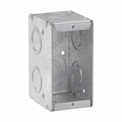 Hubbell RACO 695 Non-Gangable Masonry Box, Steel, 22.5 cu-in, 1 Gang, 1 Outlet, 16 Knockouts