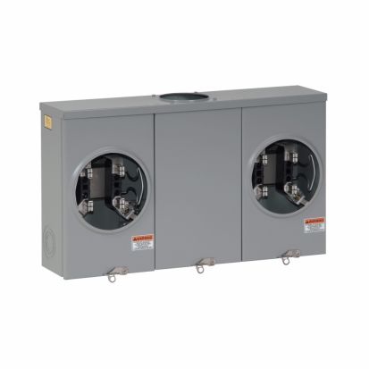 EATON Cutler-Hammer Series UHT2R2332TCH 2-Position Horn Bypass Horizontal Ganged Triplex Ground Meter Socket, 600 VAC, 200 A, 1 Phase