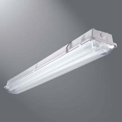 Cooper Lighting Metalux® 8TVT3-232DR-UNV-EB81-WL-GT4-U Rectangular Vaportight Light Fixture, (2) T8 Fluorescent Lamp, 120 to 277 VAC, Pearl Gray Housing