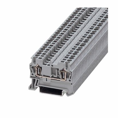 EATON Cutler-Hammer Series XBPT25 IEC terminal block, Spring Cage Connection Single Level-Through-Feed, IEC #28-12 AWG, EN #24-12, UL #26-12 AWG, Gray