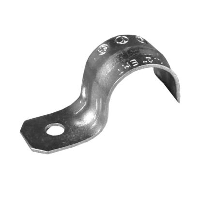 Emerson Electric Appozgcomm® Neer™ 1901 1-Hole Click-On Strap, 1/2 In, For Use With EMT Conduit, Steel, Zinc Plated