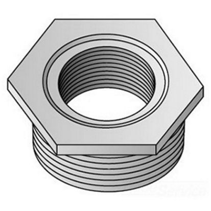 Emerson Electric O-Z/Gedney 321-R Type 300R Hex Reducing Bushing, 3/4 x 1/2 in Trade, Malleable Iron, Zinc Electroplated