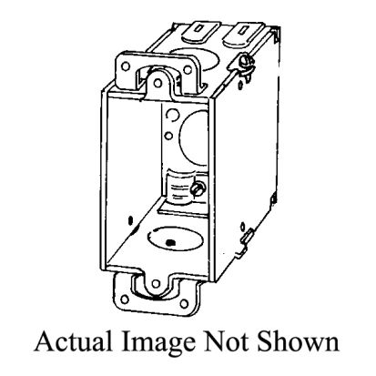Emerson Electric Appleton® 384 Square Corner Gangable Switch Box With CL-26 Nonmetallic Sheathed Cable Clamp, Steel, 12.5 cu-in Capacity, 1 Gangs, 7 Knockouts