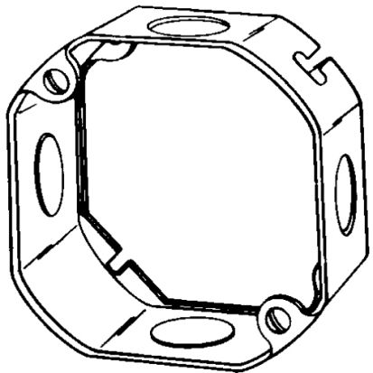 Appozgcomm ETP™ 4OE-1/2 Octagon Box Extension Ring With Knockouts, 1-1/2 in D, Steel