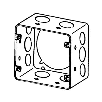 Emerson Electric Appleton® ETP™ 4SJDE-1 Drawn Square Box Extension Ring With Knockouts, 4-11/16 in L x 4-11/16 in W x 2-1/8 in D, Steel