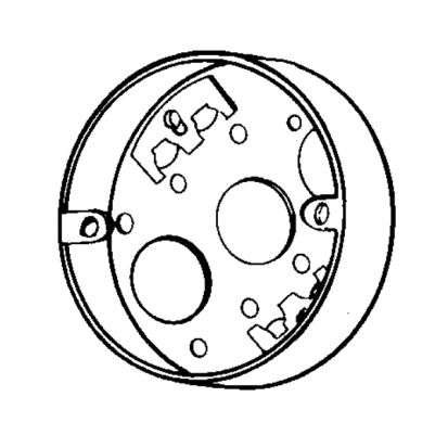 Appozgcomm 510LC Round Box With Non-Metallic Sheathed CL-9 Cable Clamps, Steel, 4.5 cu-in, 7 Knockouts, 1/2 in D