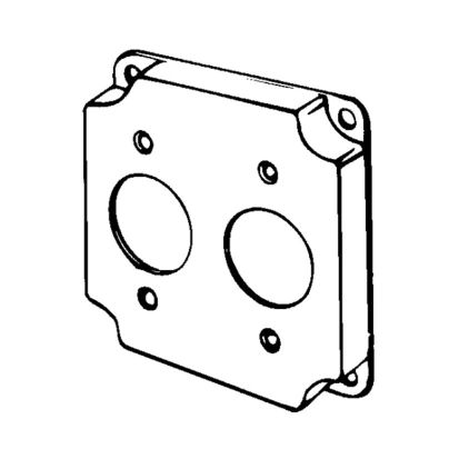 Appozgcomm ETP™ 8364 Electrical Box Cover, 4 in L x 4 in W x 1/2 in D, Single Receptacle Cover, Steel
