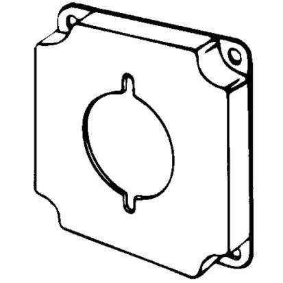 Appozgcomm ETP™ 8377 Raised Square Box Cover, 4 in L x 4 in W x 1/2 in D, Receptacle Cover, Steel