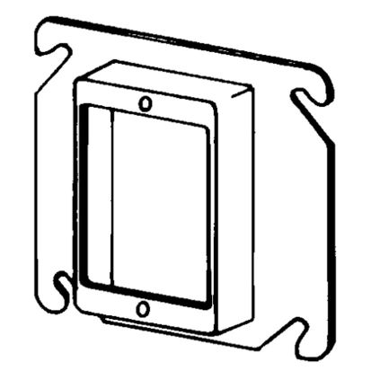 Appozgcomm ETP™ 8468 Raised Square Box Cover, 4 in L x 4 in W x 3/4 in D, Switch Cover, Steel