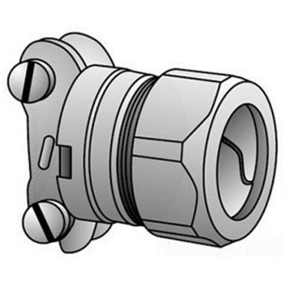 Emerson Electric O-Z/Gedney 9075-W 9000W Conduit Combination Coupling, 3/4 in, For Use With Compression EMT to Flexible Steel Conduit, Malleable Iron, Zinc Plated